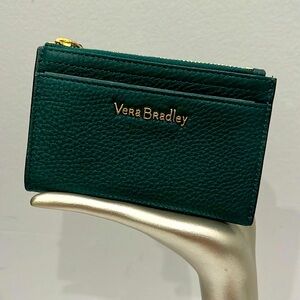 Vera Bradley Slim Coin Purse Forest Green Genuine Leather